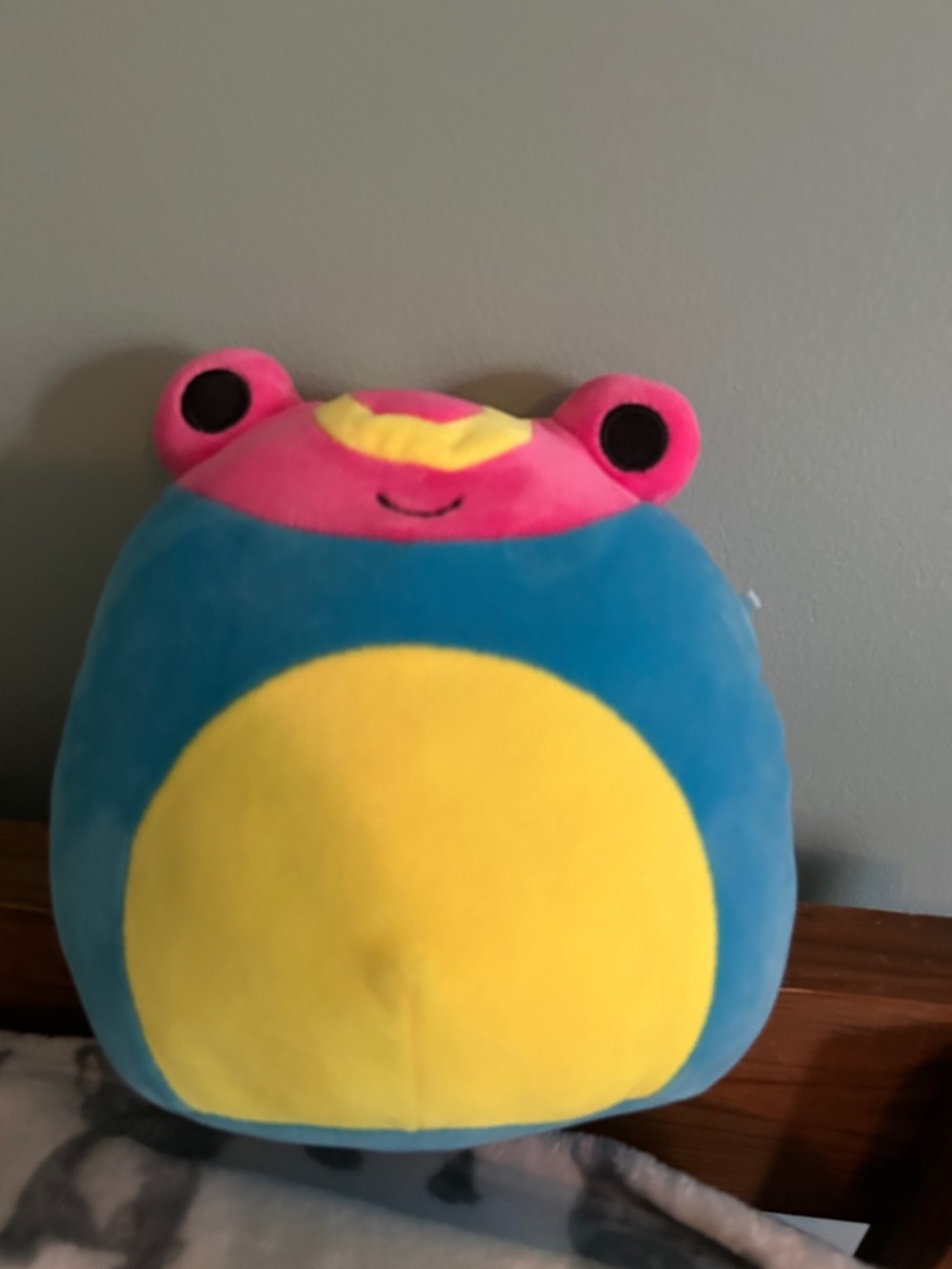 Squishmallows Frog Plush - Blue, Pink & Yellow